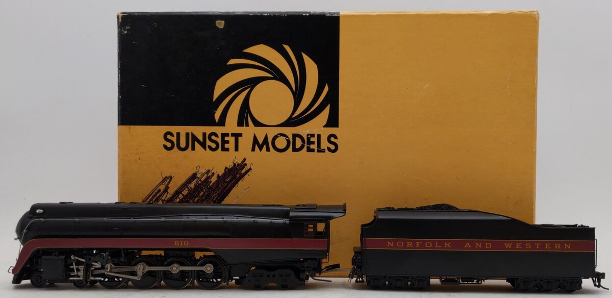 Sunset Models HO Brass Norfolk & Western "J" 4-8-4 Steam Locomotive & Tender EX/Box