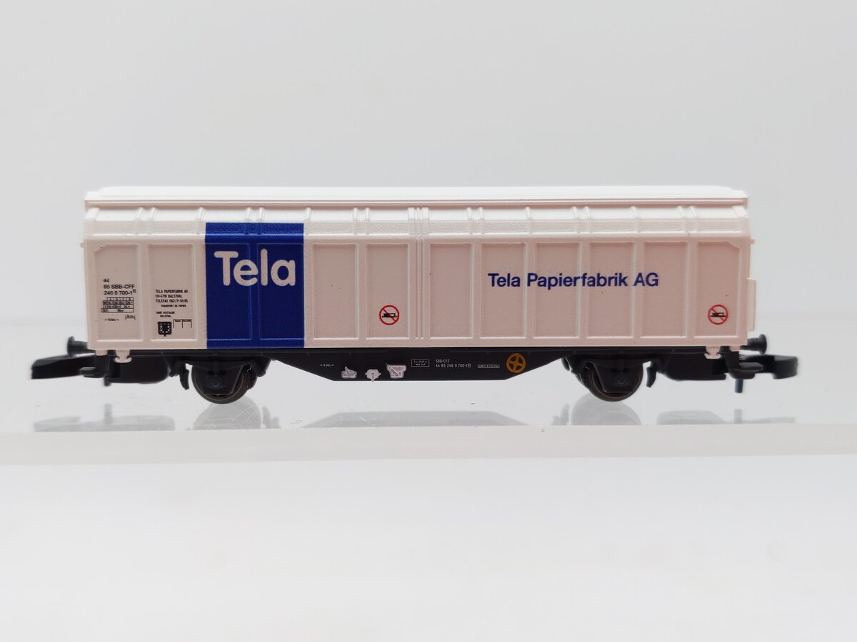 Marklin 82384 Z Swiss Federal Railway Type Hbbins Sliding Wall Boxcar LN/Box