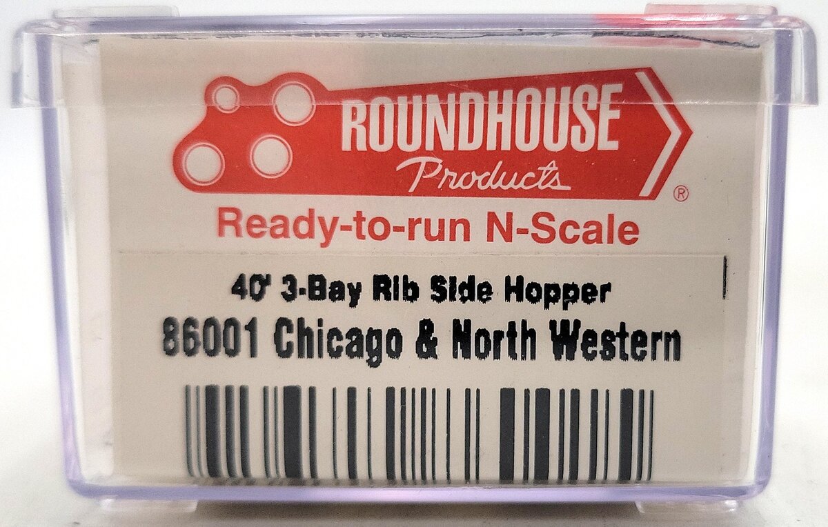 Roundhouse 86001 N-Scale Chicago & North Western 3-Bay Steel Open Hopper #135289 LN/Box