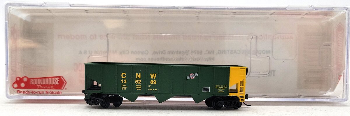 Roundhouse 86001 N-Scale Chicago & North Western 3-Bay Steel Open Hopper #135289 LN/Box