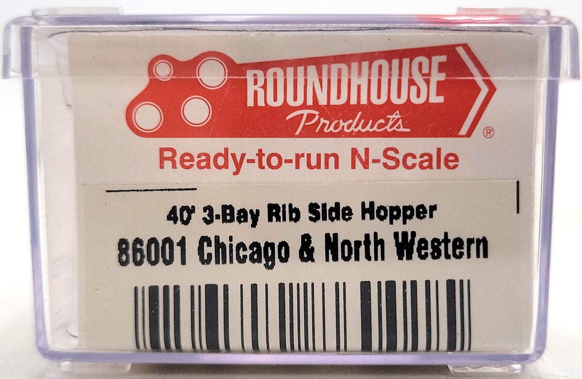 Roundhouse 86001 N-Scale Chicago & North Western 3-Bay Steel Open Hopper #135285 LN/Box