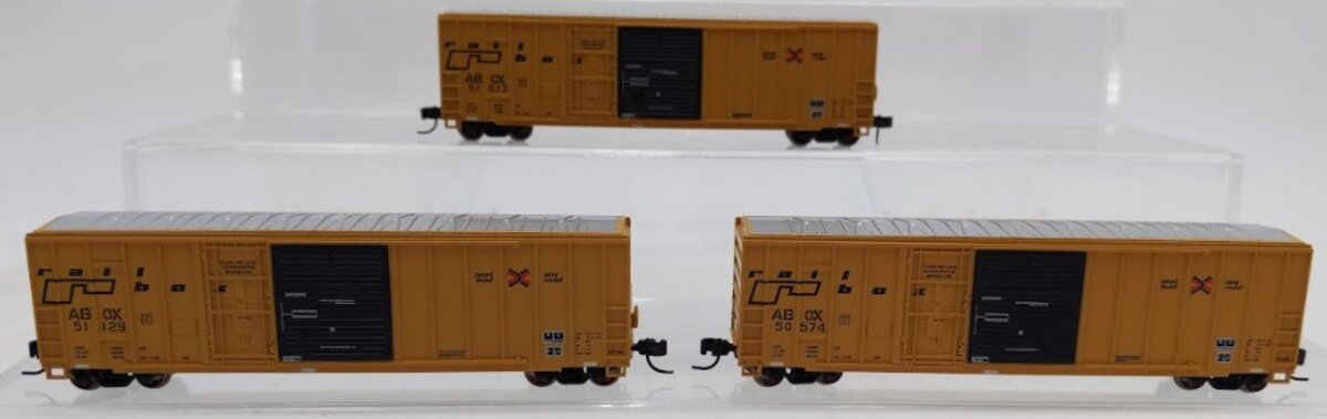 Athearn ATH20087 N Scale Railbox 50' FMC Ex-Post Combo Door Box Cars 3-Car Set EX/Box