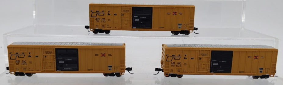 Athearn ATH20087 N Scale Railbox 50' FMC Ex-Post Combo Door Box Cars 3-Car Set EX/Box