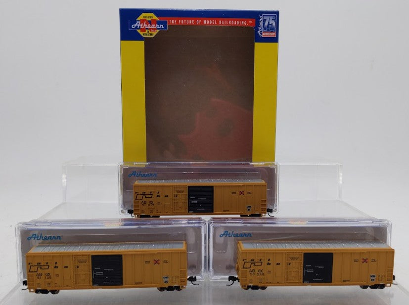 Athearn ATH20087 N Scale Railbox 50' FMC Ex-Post Combo Door Box Cars 3-Car Set EX/Box