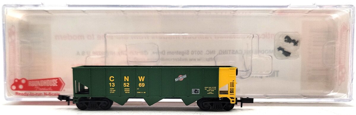 Roundhouse 86001 N-Scale Chicago & North Western 3-Bay Steel Open Hopper #135269 LN/Box