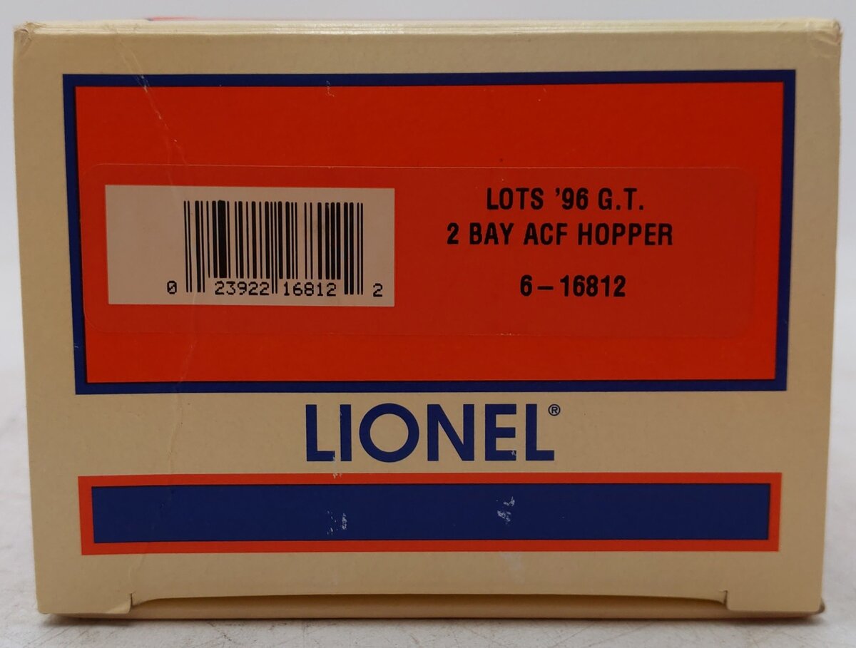 Lionel 6-16812 O Gauge LOTS 1996 Grand Trunk 2-Bay ACF Hopper #315060 EX/Box