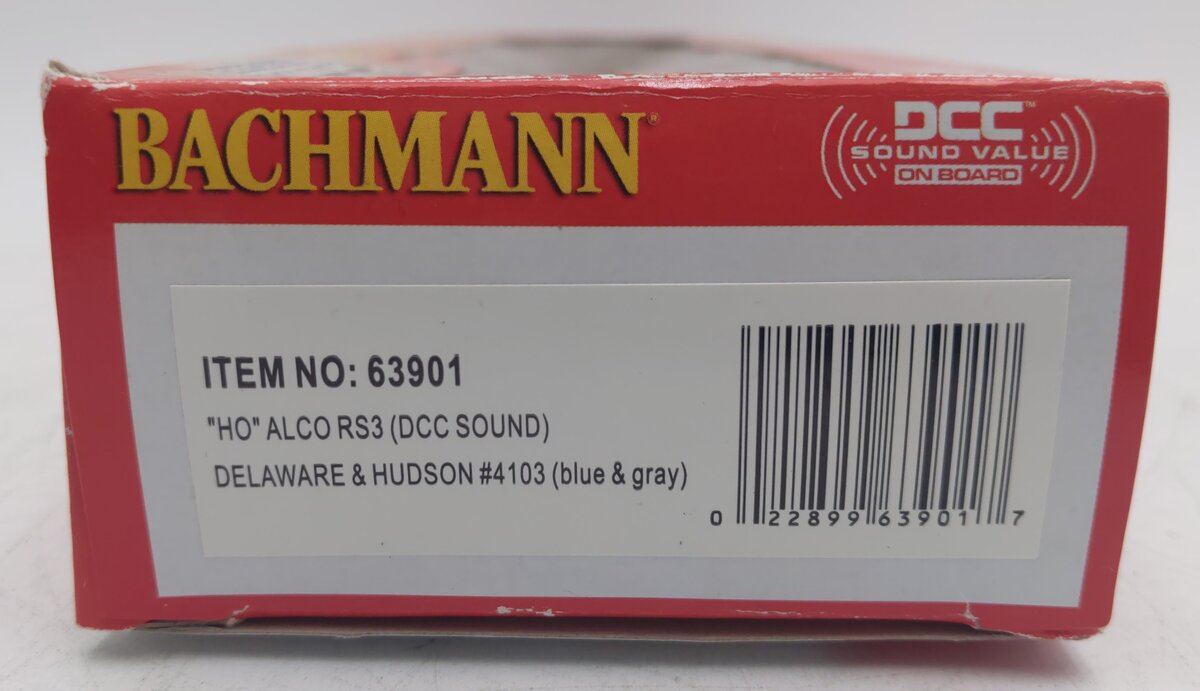 Bachmann 63901 HO Scale D&H RS-3 Diesel Locomotive #4103 w/ DCC & Sound EX/Box