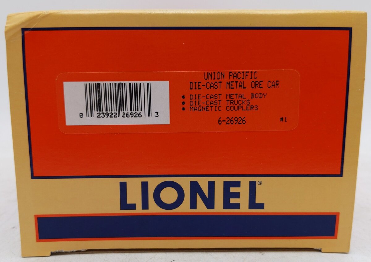 Lionel 6-26926 O Union Pacific Die-cast Ore Car #64866 EX/Box