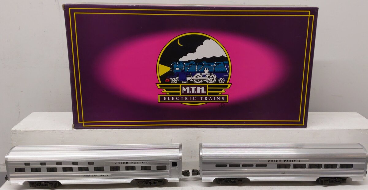 MTH 20-6115 O UP 60' Sleeper/Diner Aluminum Passenger Car Set (Set of 2) EX/Box