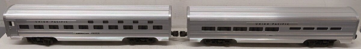 MTH 20-6115 O UP 60' Sleeper/Diner Aluminum Passenger Car Set (Set of 2) EX/Box