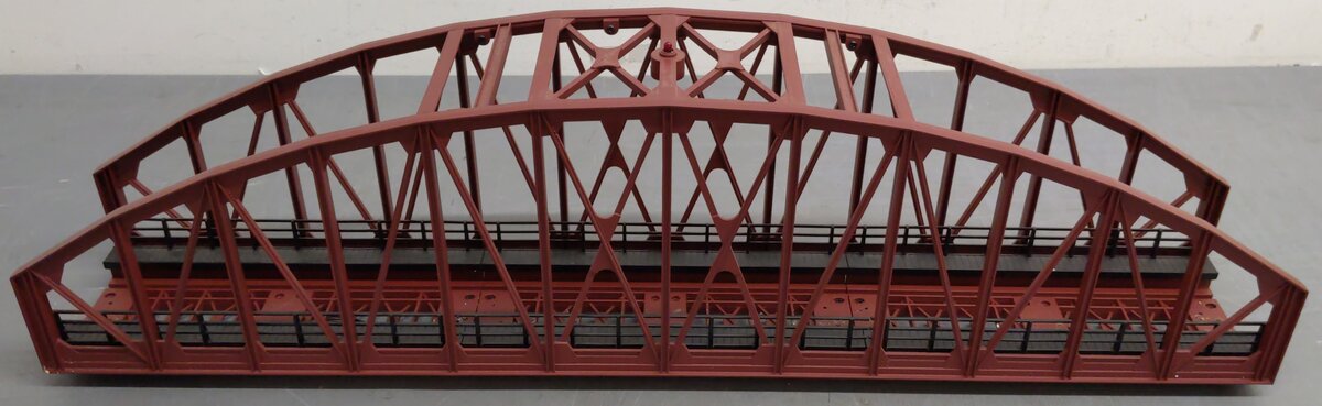 MTH 40-1031 O Gauge 30 Inch Rust Colored Steel Arch Bridge w/ Piers VG/Box