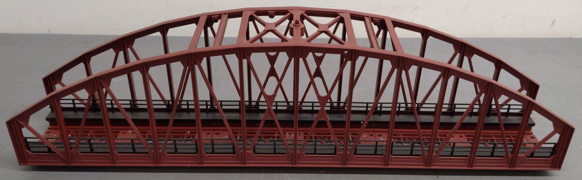 MTH 40-1031 O Gauge 30 Inch Rust Colored Steel Arch Bridge w/ Piers VG/Box