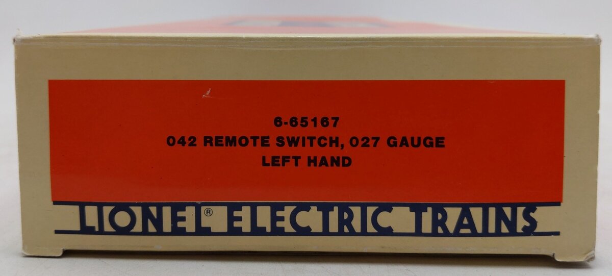 Lionel 6-65167 O27 42" Left Hand Remote Control Switch Turnout EX/Box