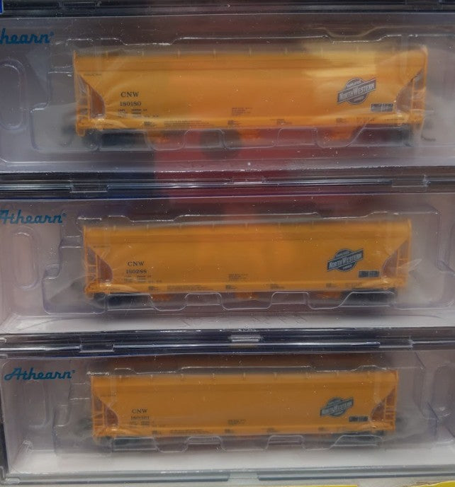 Athearn ATH08493 N Scale Chicago & North Western ACF 4600 Covered Hopper 3 Pack NIB