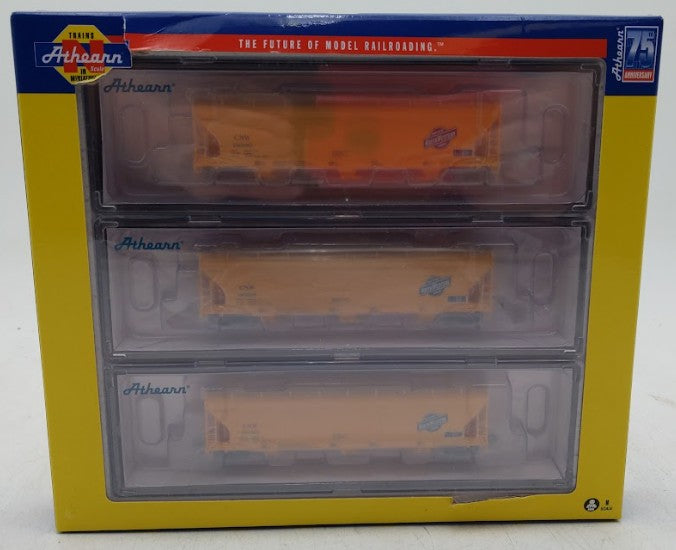 Athearn ATH08493 N Scale Chicago & North Western ACF 4600 Covered Hopper 3 Pack NIB