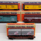 Lionel O Gauge Assorted Freight Cars 6-17220, 6-16926, 6-17221, 6-5722 [5] VG/Box