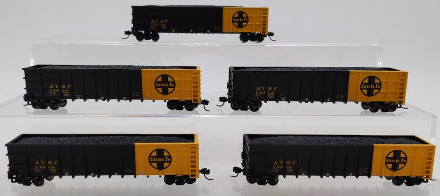 Athearn 11760 N Scale Santa Fe Thrall Gondola with Load 5 Car Pack #2 EX/Box