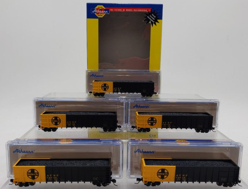 Athearn 11760 N Scale Santa Fe Thrall Gondola with Load 5 Car Pack #2 EX/Box