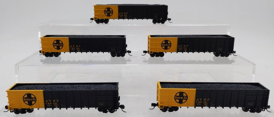 Athearn 11760 N Scale Santa Fe Thrall Gondola with Load 5 Car Pack #2 EX/Box