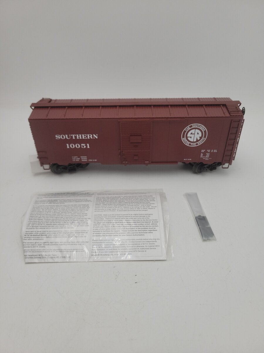 MTH 20-93932 O Gauge Southern 40' AAR Freight Box Car #10051 EX/Box