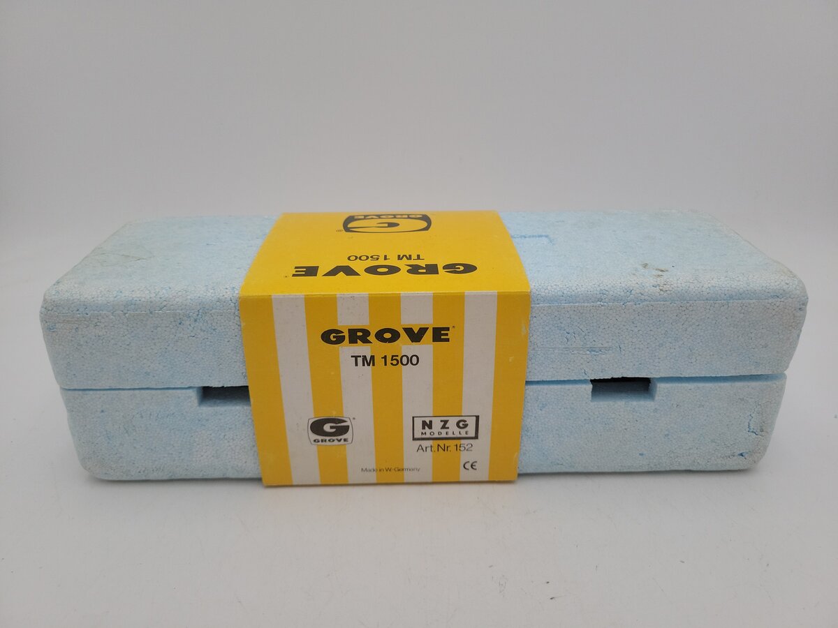 NZG 152 1:55 Scale Yellow Model TM 1500 Die-Cast Extendable Boom Crane W/Emblem EX/Box