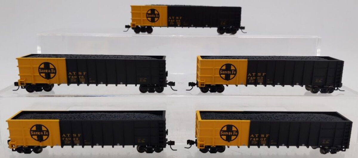 Athearn 11761 N Scale Santa Fe Thrall Gondola with Load 5 Car Pack #3 EX/Box