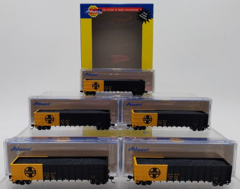 Athearn 11761 N Scale Santa Fe Thrall Gondola with Load 5 Car Pack #3 EX/Box