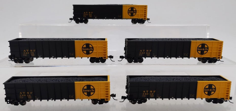 Athearn 11761 N Scale Santa Fe Thrall Gondola with Load 5 Car Pack #3 EX/Box