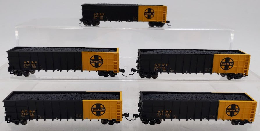 Athearn 11762 N Scale Santa Fe Thrall Gondola with Load 5 Car Pack #4 EX/Box