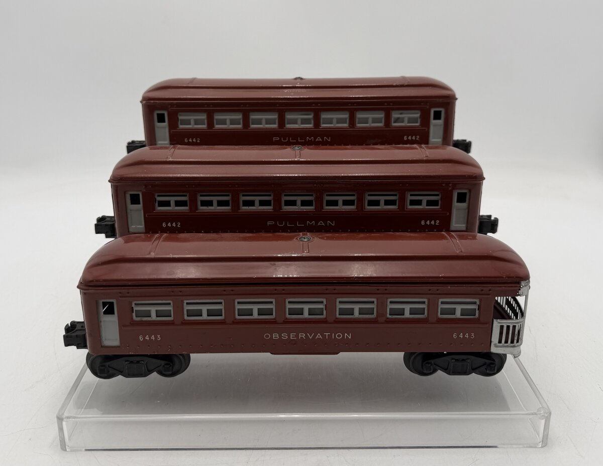 Lionel 6442S Vintage O Tinplate Pullman & Observation Cars: 6442, 6442 & 6443 VG