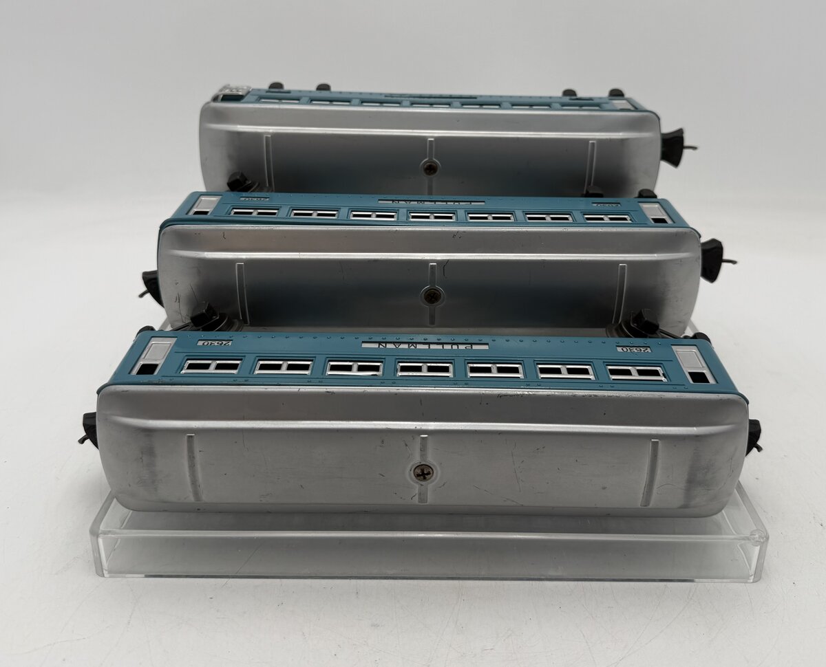 Lionel 2630S Vintage O Prewar Tinplate Blue/Silver Passenger Cars (Set of 3) VG