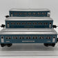 Lionel 2630S Vintage O Prewar Tinplate Blue/Silver Passenger Cars (Set of 3) VG