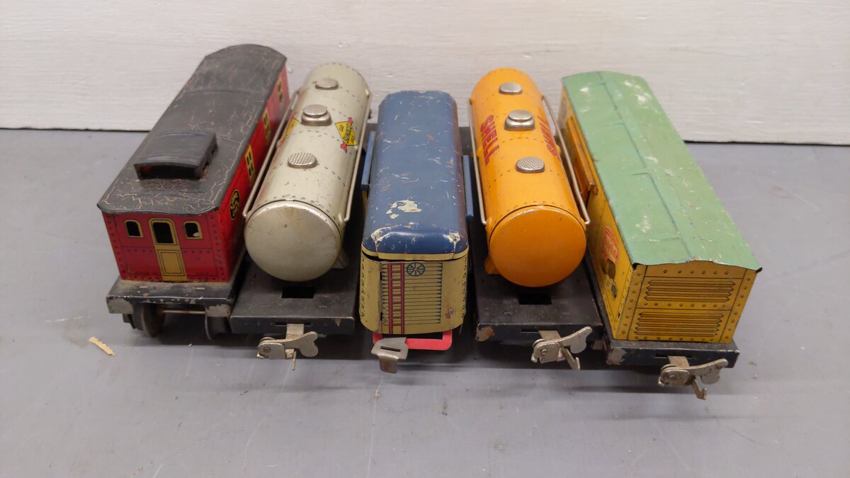 Lionel & Marx Vintage O Prewar Freight Cars: 1679, 1680, 555, 1680, 1682 [5] VG