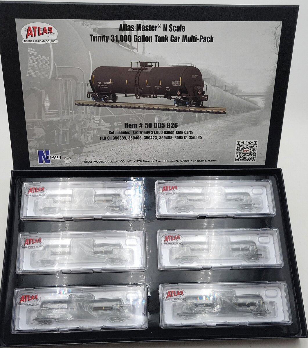 Atlas 50005826 N TILX 31,000 Gallon Crude Oil Tank Car (Pack of 6) NIB