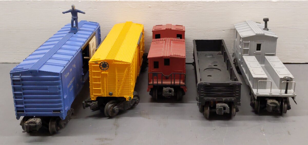 Lionel Vintage O Gauge Freight Cars: 347000, 2419, 3424, 6656, 6257 [5] VG
