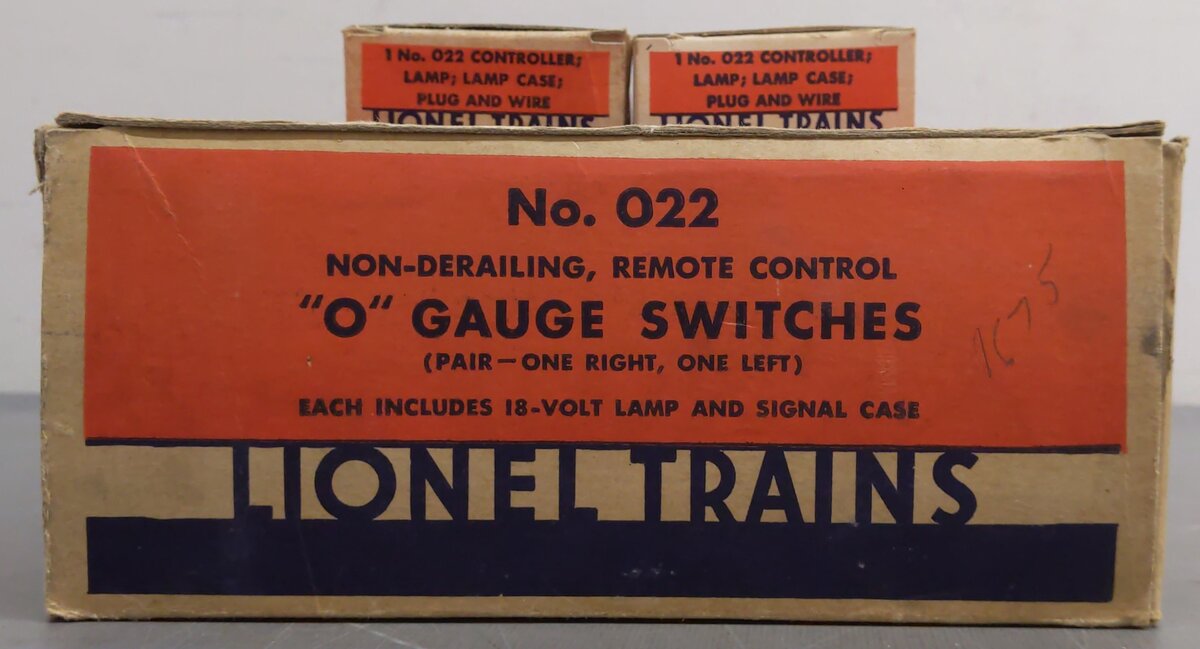 Lionel 022 O Gauge Left-Hand & Right-Hand Electric Remote Switches VG/Box