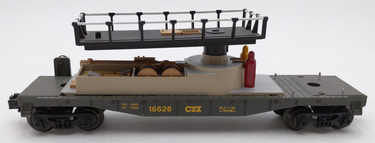 Lionel 6-16626 O Gauge CSX Track Maintenance Flatcar VG