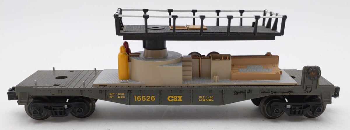 Lionel 6-16626 O Gauge CSX Track Maintenance Flatcar VG