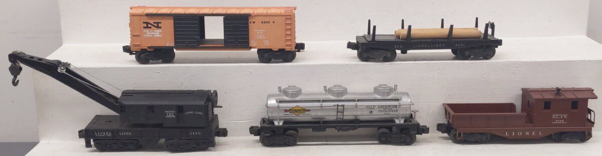Lionel Vintage O Gauge Freight Cars: 646825, 3451, 6119, 6415, 2460 [5] VG