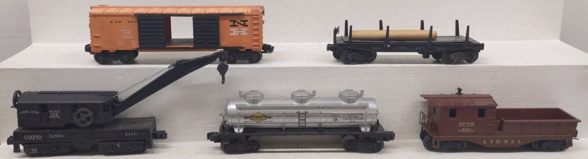 Lionel Vintage O Gauge Freight Cars: 646825, 3451, 6119, 6415, 2460 [5] VG