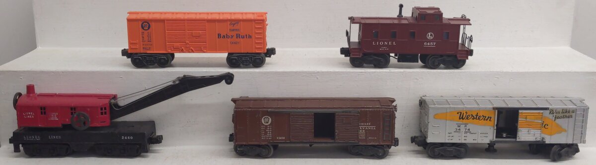 Lionel Vintage O Gauge Freight Cars: 6457,3474,2458,2460,6034 [5] VG