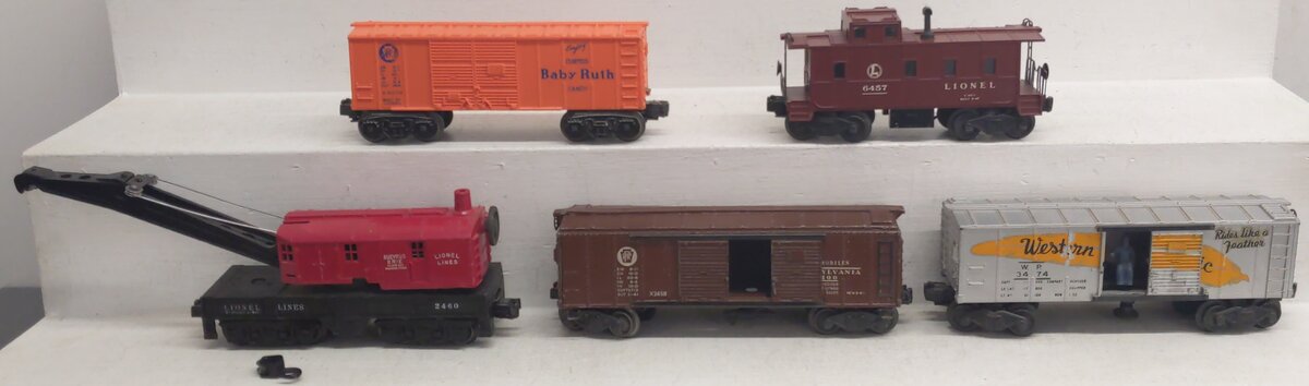 Lionel Vintage O Gauge Freight Cars: 6457,3474,2458,2460,6034 [5] VG