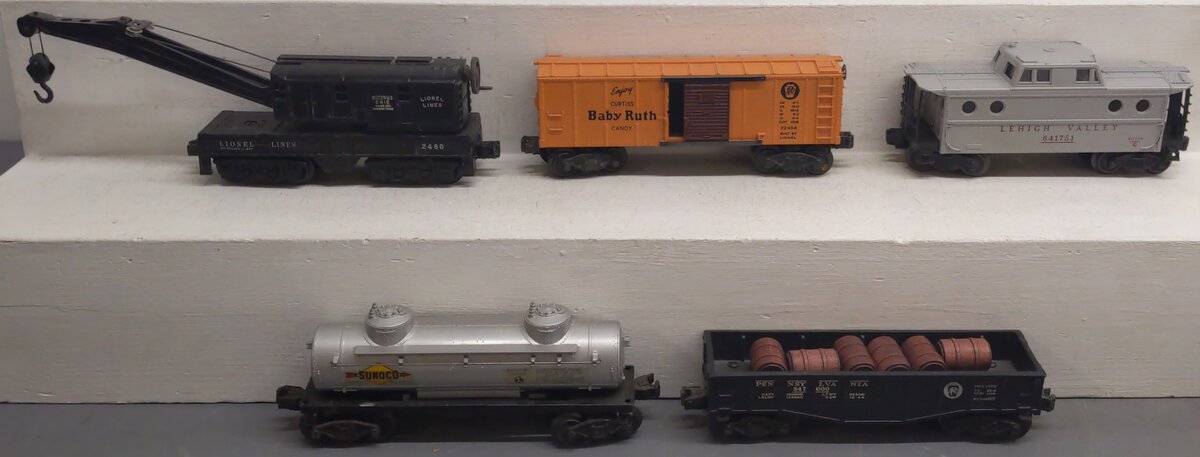 Lionel Vintage O Gauge Frei8ght Cars #2465,641751,2460,347000,X2454 [5] VG