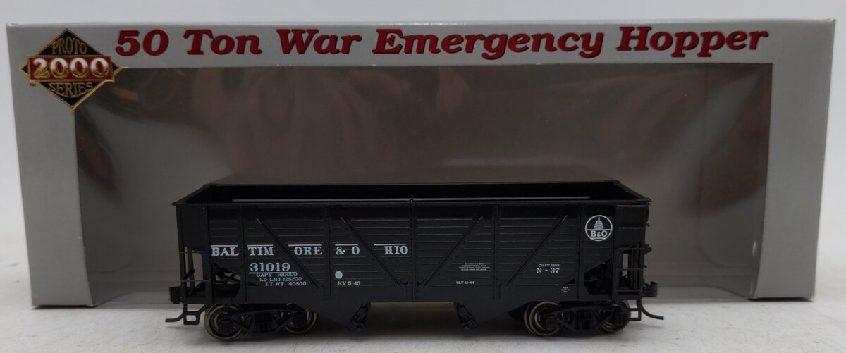 Proto 2000 23837 HO Scale Baltinore & Ohio 50 Ton War Emergency Hopper #31019 EX/Box