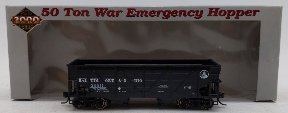 Proto 2000 23821 HO Scale Baltimore & Ohio War Emergency Hopper Car #30911 EX/Box
