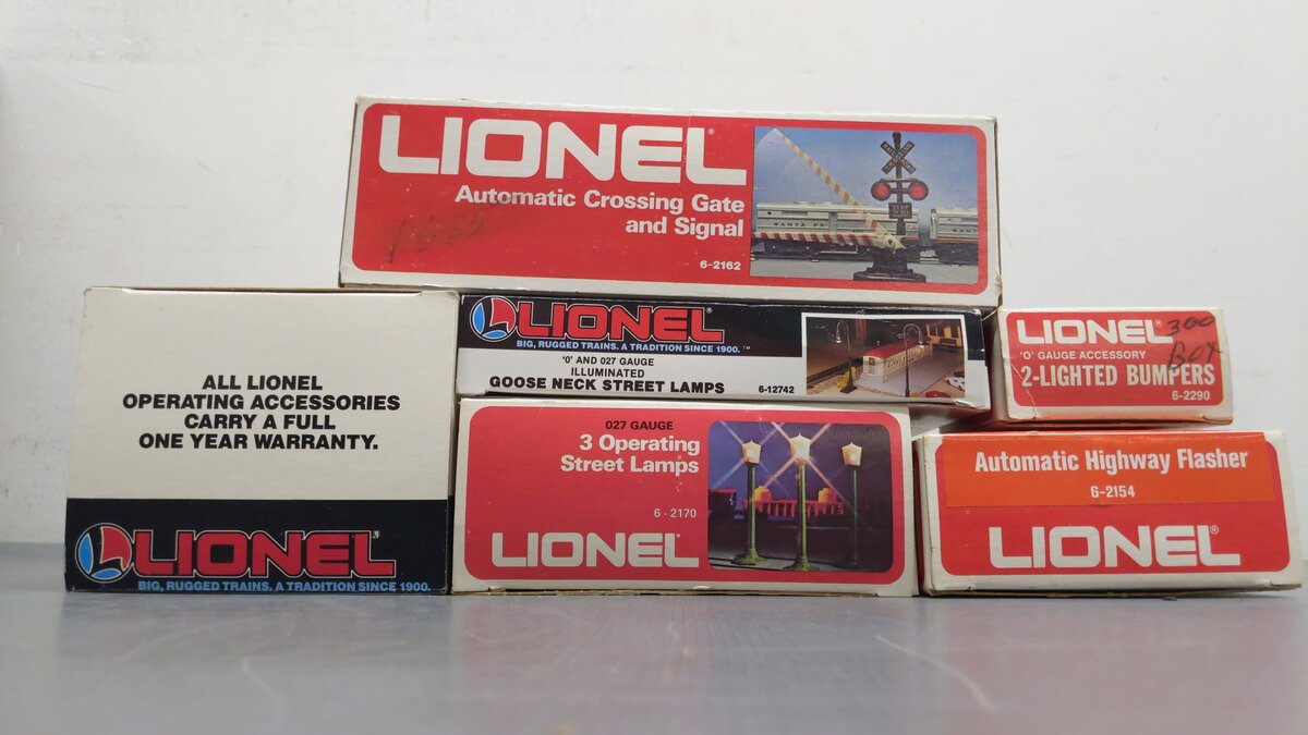 Lionel O Assorted Accessories 6-2154, 6-12742,  6-2162, 6-2290, 6-2170 [6] EX/Box