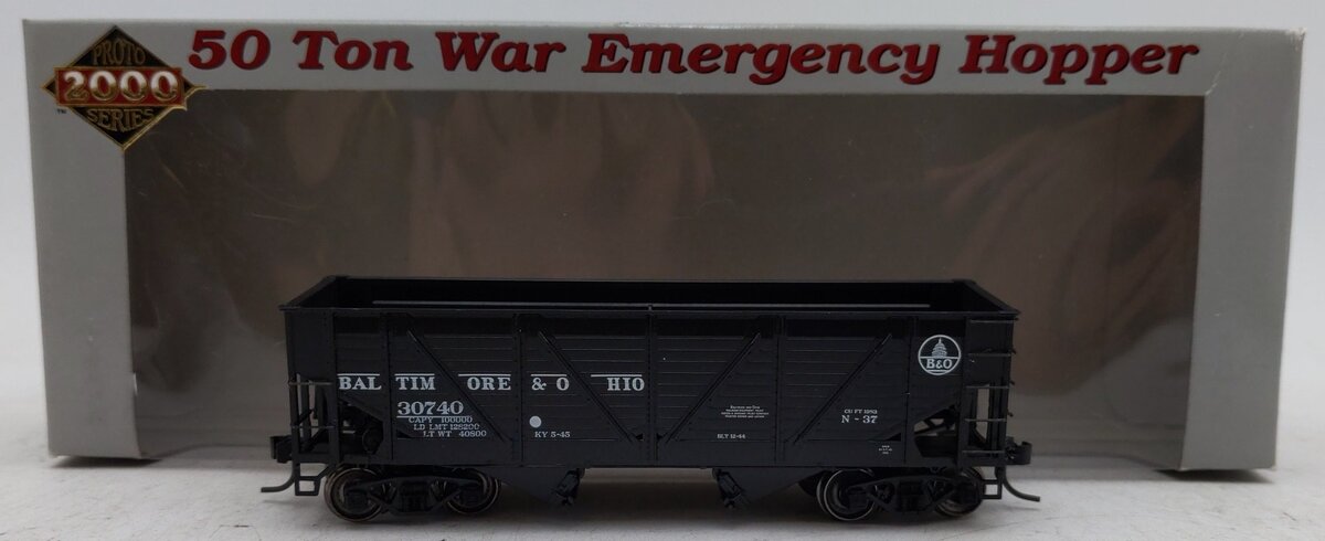 Proto 2000 23820 HO Scale B&O 50 Ton War Emergency War Hopper #30740 EX/Box