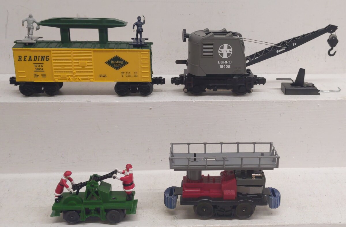Lionel O Assorted Freight Cars 6-18405, 6-18406, 6-18403, 6-16614 [4] EX/Box