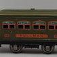 Lionel Prewar O Gauge Pea Green Electric Passenger Cars: 530, 529, 529 [3] VG
