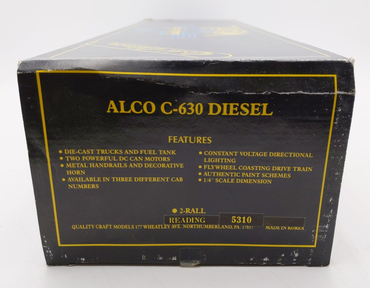 Weaver 5308 O Reading Alco C-630 Diesel Locomotive w/Horn #5308 (2-Rail) LN/Box
